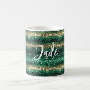 Mug Noël Pailleté Vert Or
