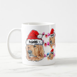 Mug Noël Père Noël Golden Retriever Amoureux des chien