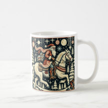 Noël Père Noël Sur Le Village De Cheval Thru