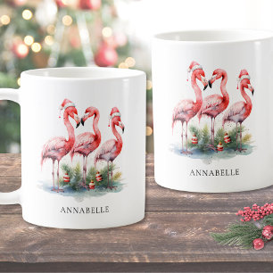 Mug Noël personnalisé sur une plage tropicale