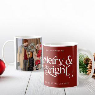 Mug Noël photo rouge minimaliste