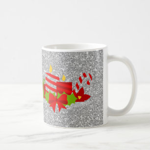 Mug Noël Potpourri Argent Faux Parties scintillant