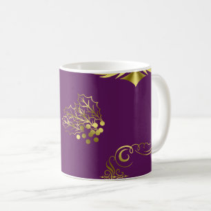 Mug Noël pourpre et or
