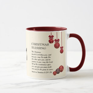 Mug Noël QUE LE SEIGNEUR VOUS BÉNISSE Monogramme