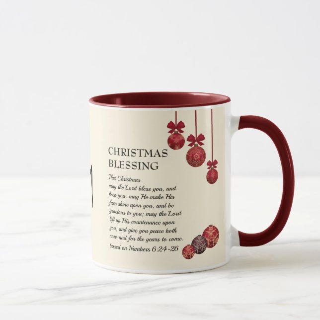 Mug Noël QUE LE SEIGNEUR VOUS BÉNISSE Monogramme (Droite)