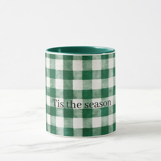 Mug Noël Rayures Carreaux Verts (Centre)