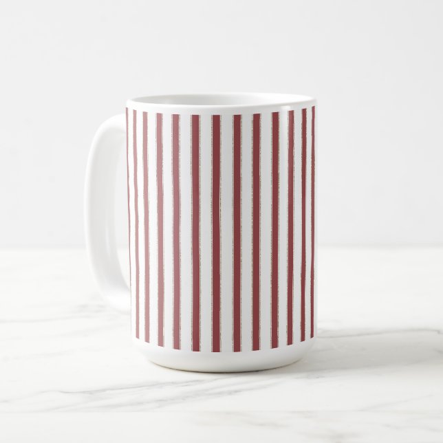 Mug Noël rayures rouges blanches (Devant gauche)