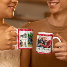 Noël Red Doodles Multi Photo Family Cadeau