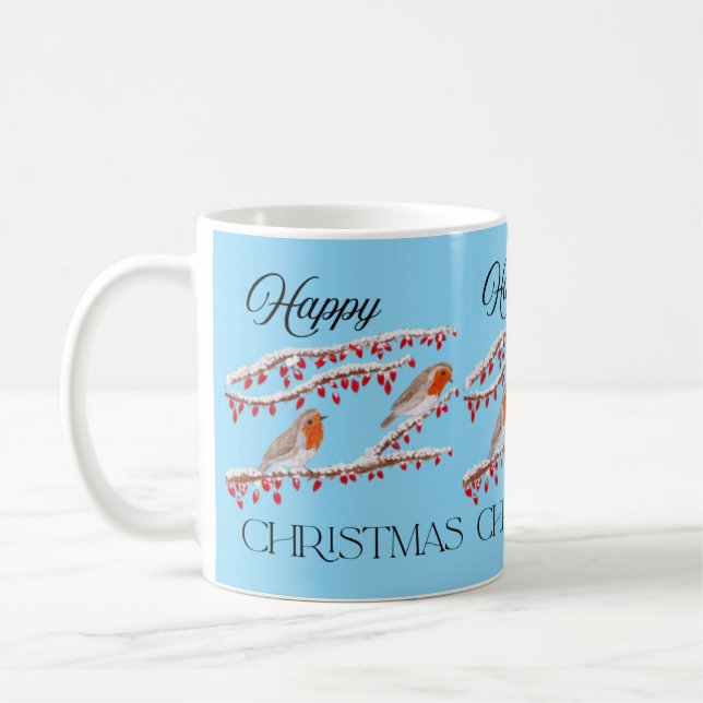 Mug Noël Robin Bleu (Gauche)
