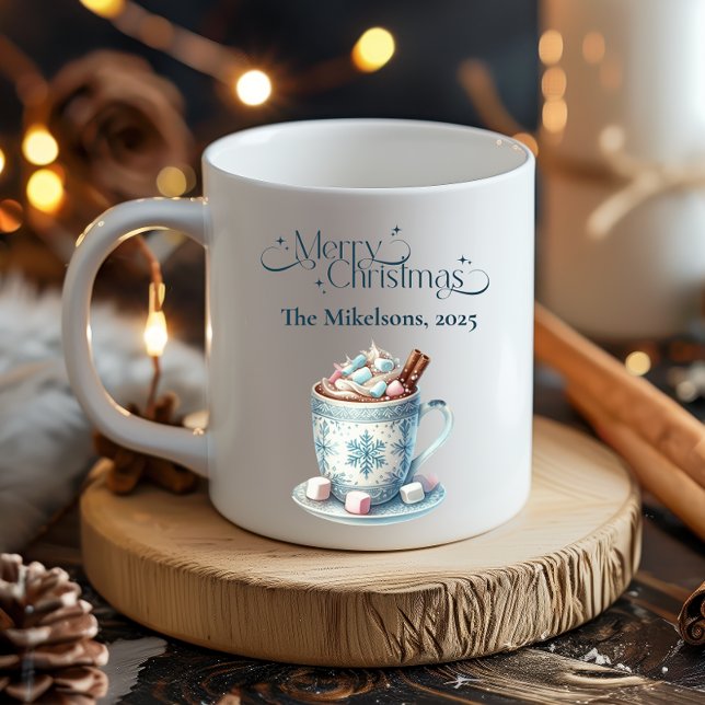 Mug Noël rustique bleu cosy (Créateur téléchargé)