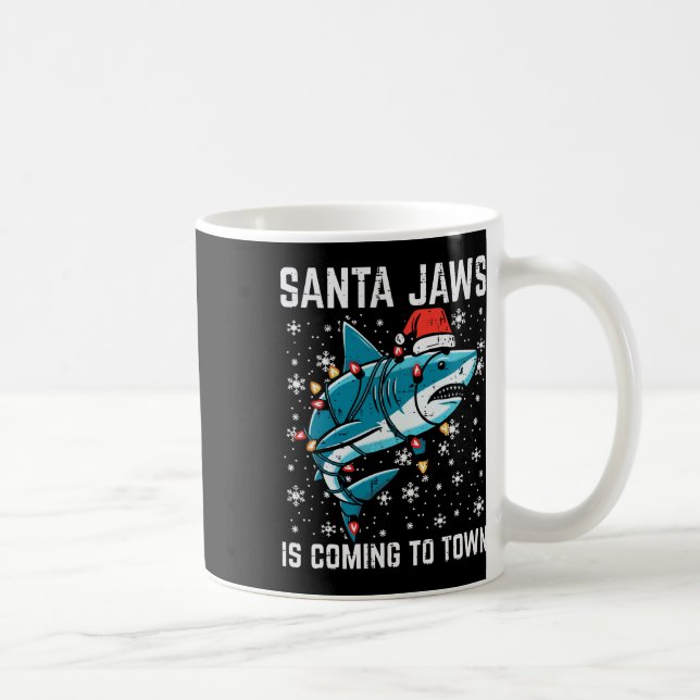 Mug Noël Shark Père Noël Jaws Jaws Jaws Hommes Garçons (Droite)