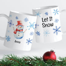 Noël Snowman Laisser neiger Blue Snowflakes