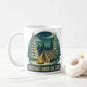 Mug Noël Sous les étoiles Scène de camping