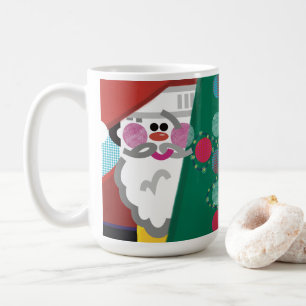Mug Noël tourne autour d'un boug d'art moderne Abstrai