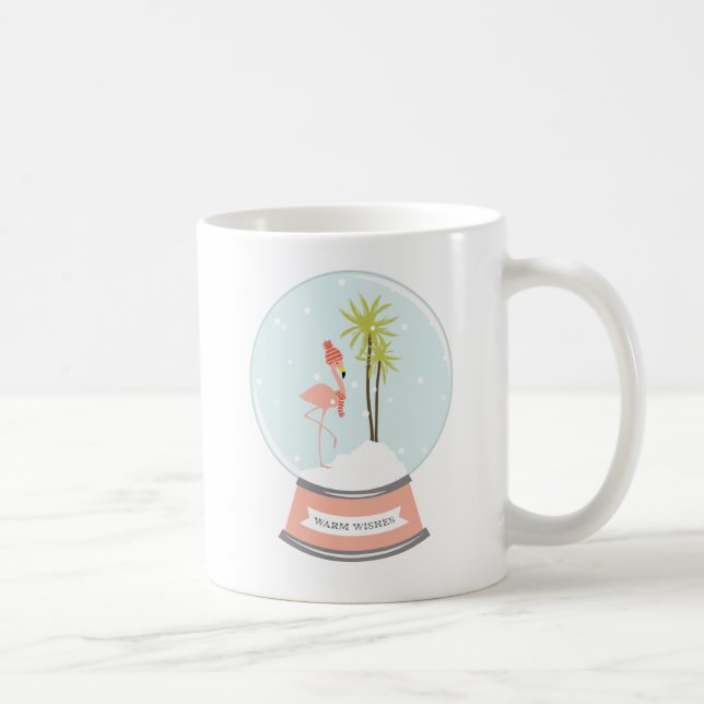 Mug Noël tropical de Flamant rose d'île - rose (Droite)