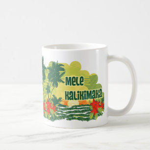 Mug Noël tropical de Hawaïen d'île de Mele Kalikima