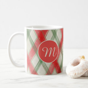 Mug Noël unique rouge et vert motif saisonnier