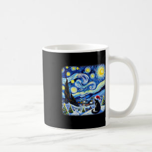 Mug Noël Van Gogh Nuit étoilée Chat noir Père Noël Cha