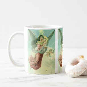 Mug Noël vintage, ange victorien avec l'enfant Jésus