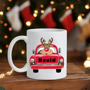 Mug Noël vintage de Reindees de Camion Rouge