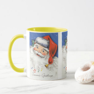 Mug Noël vintage, joyeux Père Noël avec de la musique