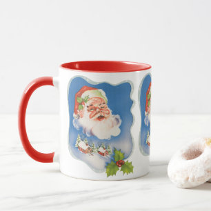 Mug Noël vintage, Père Noël jovial rétro