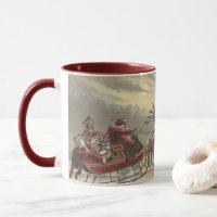 Noël vintage, Père Noël victorien à Sleigh