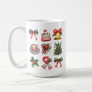 Mug Noël Vintage Prépa Fête Coquette Arc Xmas