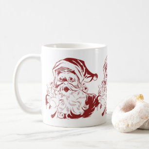 Mug Noël Vintage, Retro Jolly Santa Claus en rouge
