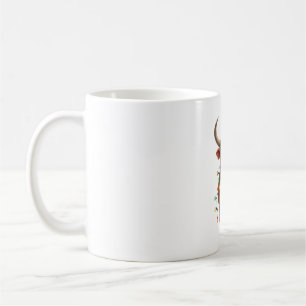 Mug Noël Vintage Vache des Highlands Mignon Design Rét
