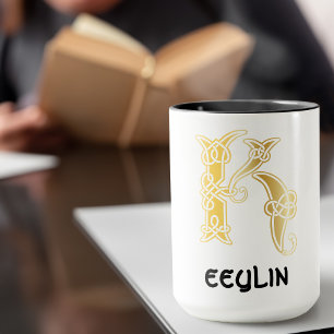 Mug Noeud celtique du 16e siècle Capitale décorative K