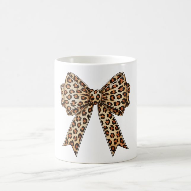 Mug Noeud Coquet Léopard Guépard Sublimation (Centre)