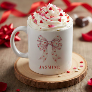 Mug Nœud Coquette Motif Cœur Saint Valentin