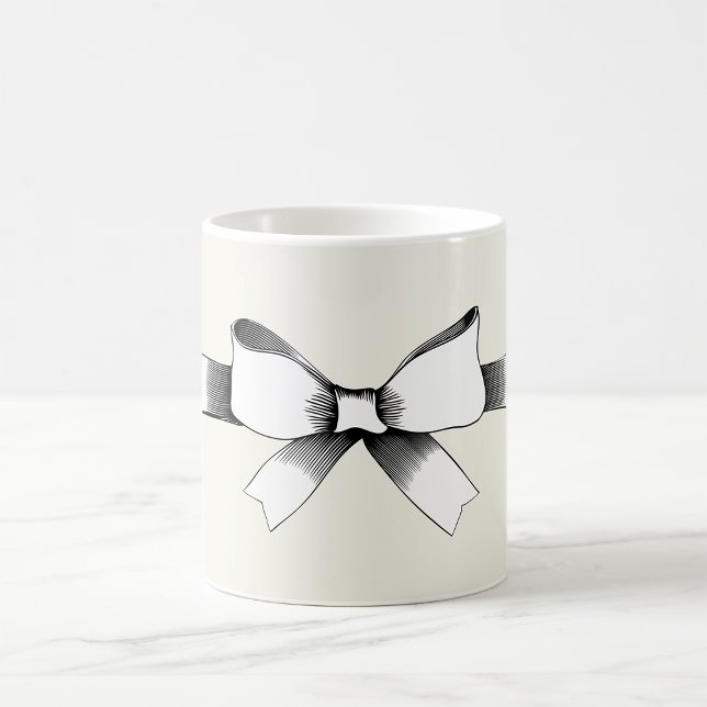 Mug Nœud de ruban noir et blanc vintage (Créateur téléchargé)