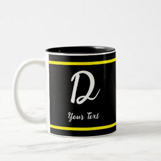 Mug noir avec lettre D