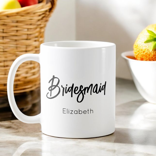 Mug Noir Blanc Demoiselle d'Honneur (Créateur téléchargé)