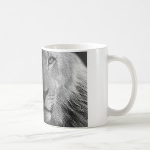 Mug Noir Blanc Motivation Leadership Lion Portrait