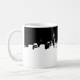 Mug Noir Blanc New York Skyline Pop Art