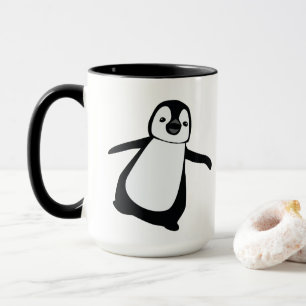 Mug Noir blanc Vacances Cute Penguin Personnalisé
