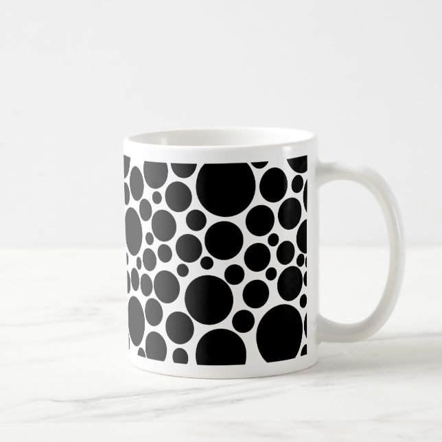Mug Noir brillant sur blanc (Droite)