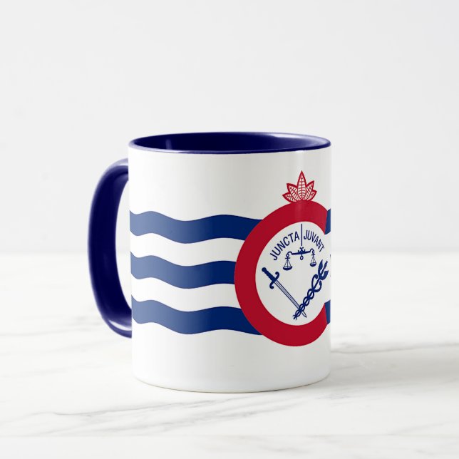 Mug noir Combo avec drapeau de Cincinnati (Devant gauche)