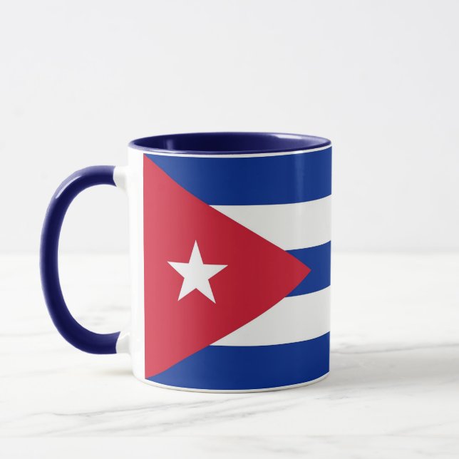 Mug noir Combo avec drapeau de Cuba (Gauche)