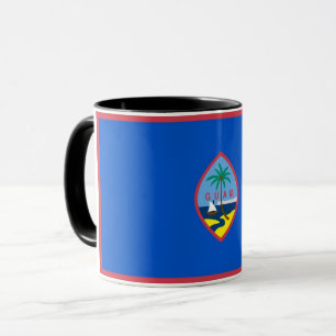 Mug noir Combo avec drapeau de Guam, USA