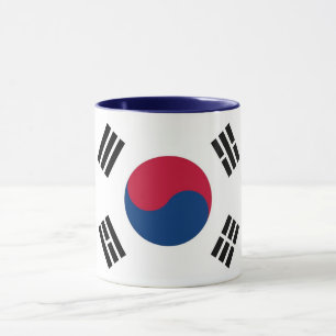 Mug noir Combo avec drapeau de la Corée du Sud