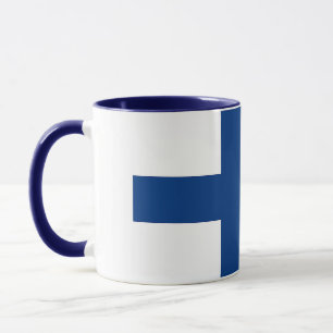 Mug noir Combo avec drapeau de la Finlande