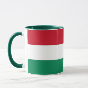 Mug noir Combo avec drapeau de la Hongrie