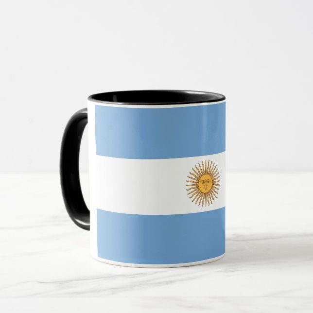 Mug noir Combo avec drapeau de l'Argentine (Devant gauche)