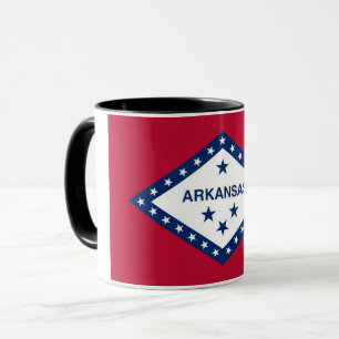 Mug noir Combo avec drapeau de l'Arkansas, États-U