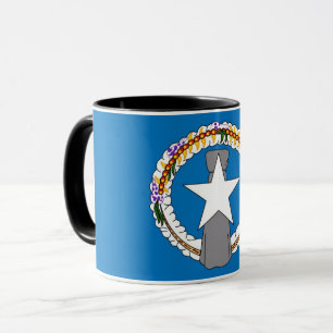 Mug noir Combo avec drapeau de Mariana du Nord, US