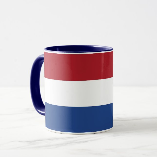 Mug noir Combo avec drapeau de Pays-Bas (Devant gauche)